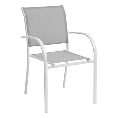 Hespéride HES23-187031 stapelbar stol Piazza sten/vit/ljusgrå, aluminium, stor
