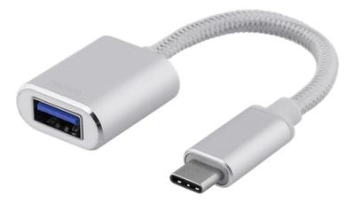 Deltaco USBC-1276 USB-kabel 0,1 m USB Type C USB A Silver