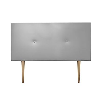 DUÉRMETE ONLINE Tête de lit Premium rembourrée modèle Milan | tapissée en Similicuir Haut de Gamme, Bois Cuir synthétique, Argent métallique, 100 x 60 cm Con Patas (Cama 90)