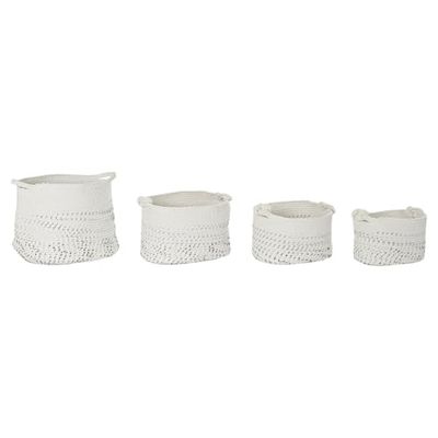 CESTA SET 4 ALGODON 36X36X33 BLANCO