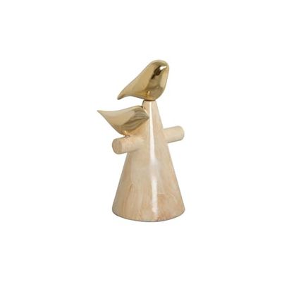 FIGURA RESINA 16,5X14X27 PAJAROS DORADO