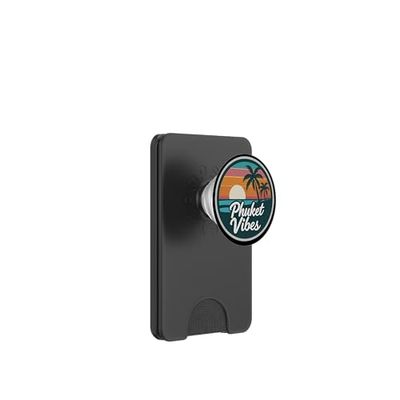 Retro Phuket Vibes Vintage Sunset Beach Tailandia Souvenir PopSockets PopWallet para MagSafe