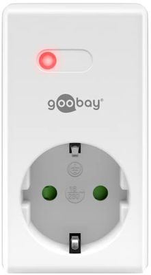 goobay 58690 Draadloos stopcontact met geaarde contactdoos binnen – draadloos stopcontact voor stopcontact – bereik 30 m – control led – max. 1100 W, wit