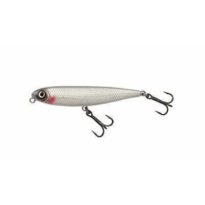 Berkley Pulse Slurp fiskedrag, flytande toppvattenbete, ythårt bete för abborre, havsabborre, realistisk betesfiskimitation, lätt att fiska, saltvatten- och sötvattensrovdjursfiske, 8,5 cm, pärlvit