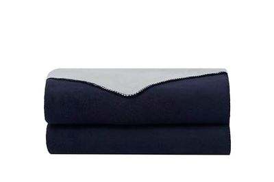 Hibboux 150x200 comfortabele deken - marine/grijs