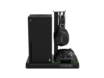 Imp Gaming DLX Twin Charging Tower With Cooling Fans & Game Storage Stand Xbox Series X