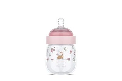 Mepal Baby Bottle Mio Little Dutch, Transparent Cap for Storage, Anti-Colic Baby Bottles, Spiral Design Prevents Blocked Teat, Medical Grade Silicone, 165 ml, Fairy Garden