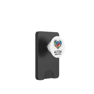 Rompecabezas de autismo corazón concienciación sobre el autismo cinta para adultos y niños PopSockets PopWallet para MagSafe