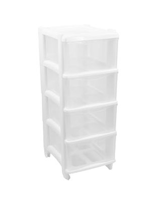 GIO'STYLE Cajonera Essential Cassie | 4 cajones | Blanco | H 76 cm | Made in Italy