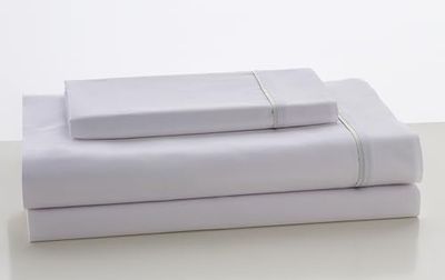 Juego de sábanas de algodón de 600 hilos color blanco. Cama van 105 cm. 3 stuks