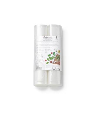 Magic Vac, 2 Rotoli Sottovuoto per Alimenti 30x600, Multistrato e Resistenti, in Materiale Privo di BPA Adatto al Contatto con gli Alimenti, Brevettati, Made in Italy