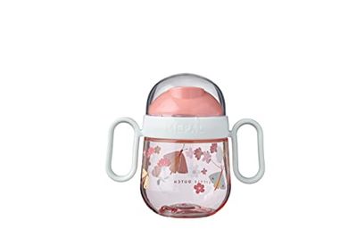 Mepal - Non-spill sippy cup Mepal Mio - Sippy Cup 6+ months - Baby Sippy Cup - Dishwasher Safe & BPA-free - 200 ml – Flowers & Butterflies