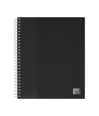 OXFORD Protezione per documenti a Spirale School Life A5 80 viste / 40 tasche in Polypro nero