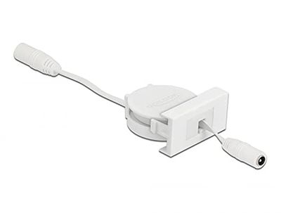 Delock Easy 45 Câble déroulant pour Module d'alimentation DC 5,5 x 2,1 mm Femelle/Femelle Blanc