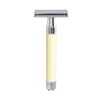 Edwin Jagger DE87BLAMZ Classico rasoio di sicurezza manuale a doppio filo, ecologico e riutilizzabile per uomo e donna, per crema da barba o sapone, adatto a tutte le lame di rasoio DE (avorio)