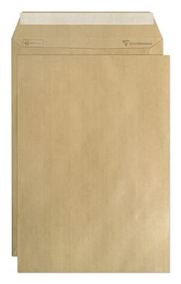 Clairefontaine 7750C - Box of 250 Kraft Adour Brown Pockets C4-229x324 mm - Self-Adhesive - 90g/m²