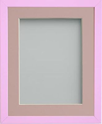 Frame Company Jellybean Range Pink Wooden 10x8 inch Picture Photo Frame with Pink Mount for Image 8x6 inch * Choice of Colours & Sizes* Fitted with Perspex