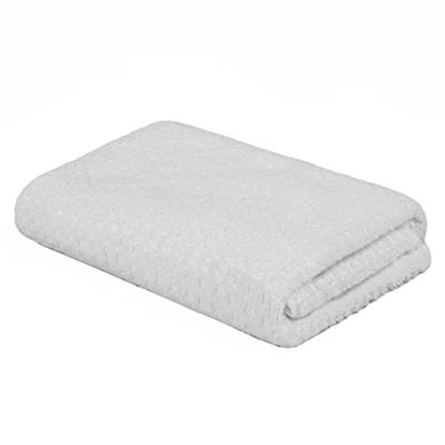 Highams 100% cotone waffle texturizzato asciugamano da bagno lusso 500gsm super assorbente morbido qualità a nido d'ape accessori da bagno, bianco