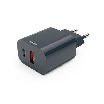Hama Caricabatterie rapido, USB-C, USB-A, Power Delivery (PD), 20 W, nero