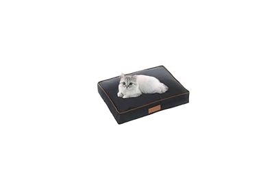 Ellie-Bo Letto per cani di piccola taglia 56 x 41 x 10 cm con copertura impermeabile in nero con bordatura marrone per gabbia per cani da 61 cm