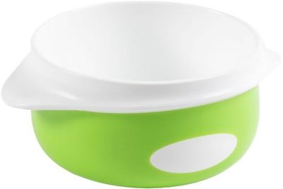 Poupy - Rund papegoja tallrik, Djup design, För barn, Flerfärgad
