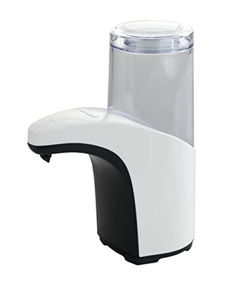 WENKO Sensor Tvålpump Butler – automatisk dispenser för flytande tvål, infraröd tvåldispenser kapacitet: 0,3 l, plast (ABS), 8 x 19,5 x 15 cm, vit