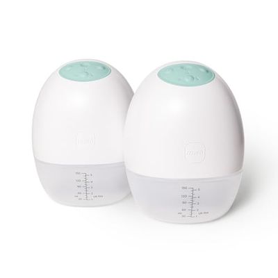 MAM Move Bärbar och bärbar dubbelbröstpump, trådlös elektrisk bröstpump, med 3 lägen och 5 intensitetsnivåer, SkinSoft™ silikonkopp kan anpassas till alla nya mammor