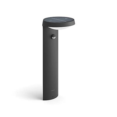 Philips LED Tyla, Paletto Alto da Esterni a Energia Solare, Luce Naturale, Sensore di Movimento Integrato, IP44, 1.2W