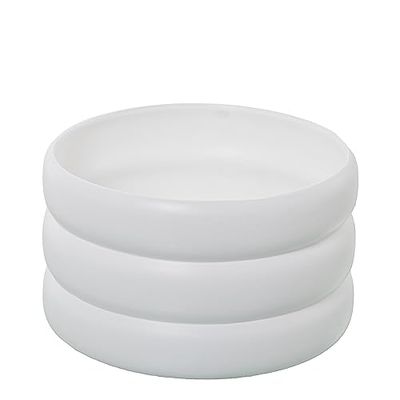 MACETERO CERÁMICA ONDULADO BLANCO MATE_°25X15CM