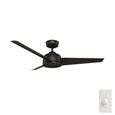 HUNTER FAN Trimaran plafondventilator, 132 cm, voor binnen en buiten, met wandbediening, 3 bladen, cacaokleur, voor zomer en winter, model 50943