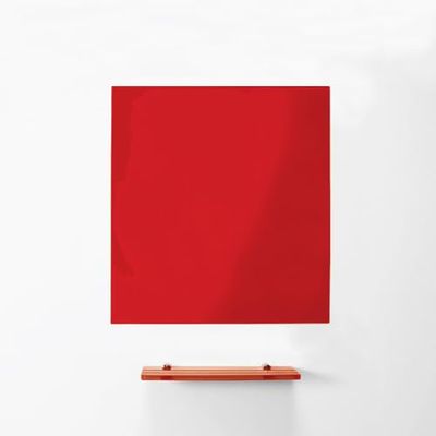 Magniplan Magnetic Glass Wipe Board Per Ufficio, Sala Riunioni, Aula, Home Office, Sala Giochi E Camera Da Letto - 600mm x 450Mm - Rosso