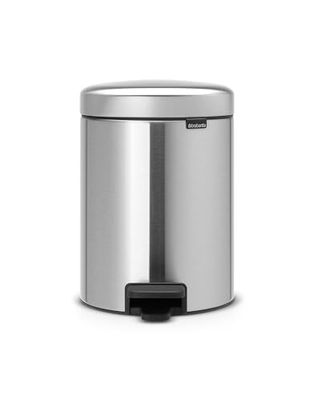Brabantia Pedal Bin Newicon Pattumiera a Pedale, Secchio Interno in Plastica, Inox Satinato, 5 lt