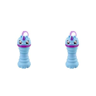 Bottle Besteez: Alpacool - Blue | Collapsible 360ml Reusable Bottle | Drip Resistant & Leakproof Kids Water Bottle | Ideal for Back to School | BPA Free (Pack of 2)