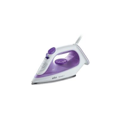 Braun TexStyle 1 V-stoomstrijkijzer met SuperCeramic-coating, gemakkelijk en snel strijken, snel opwarmen, eco-modus, eenvoudig vullen 220 ml, 2000 W, SI 1080 VI, wit, violet