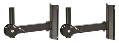QUIK LOK - QL/950 Coppia di Supporti a Muro per Casse, Regolabili in Orizzontale e Verticale, Carico Massimo 25 kg, Colore Nero