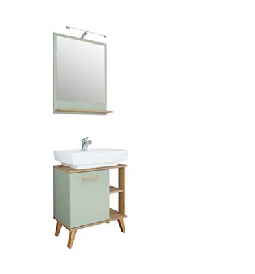 Pelipal Quickset 963 - Set di mobili da bagno, in legno di quercia NB/Riviera, 200 x 60,5 x 33 cm