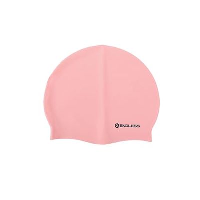Endless EL1019 Classic Comfortable Plain Silicon Swimming Cap | Pink | Material : Silicon | Fully Elastic Waterproof Swimming Cap for Long and Short Hair with Thicker Edge | For Adults, Women and Men