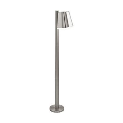 EGLO Caldiero, buitenlamp met 1 lichtpunt, padverlichting van roestvrij staal en kunststof, kleur: zilver, wit, fitting: E27, IP44