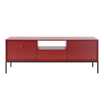 Selsey Monne Meuble TV 153 cm, Rouge Bordeaux, 153,4 x 56,2 x 39
