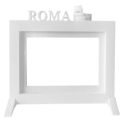 Well Home - Cornice per foto da tavolo o da parete, modello "Roma", dimensioni della cornice 20,5 x 13,5 x 1,5 cm, per foto da 10x15 cm, colore bianco