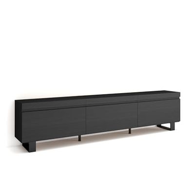 Skraut Home | TV-Meubel, Lowboard | Woonkamer, Eetkamer | 240x57x35 cm | Industrieel design | Moderne stijl | Zwart