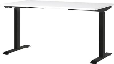 Germania Bureau 7905-614, en Blanc/Noir, réglable en Hauteur, 140 x 120 x 80 cm (LxHxP)
