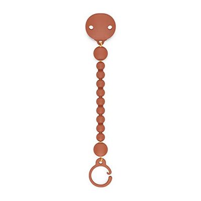 Suavinex, Attache Tétine en Silicone, Attache Sucette avec Une Seule Pièce en Silicone, pour Bébés +0 Mois, Colour Essence, Orange Sunset