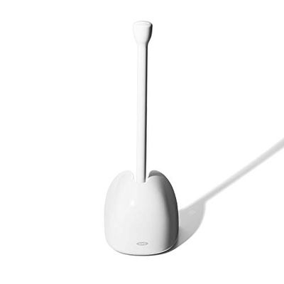 OXO Good Grips Déboucheur de Toilettes avec Couvercle, Blanc