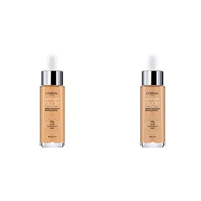 L’Oréal Paris Siero colorato Accord Parfait Nude, Per pelle rimpolpata e levigata, Finish naturale, 4-5 Medium & Siero colorato Accord Parfait Nude, Per pelle rimpolpata e levigata, 2-3 Light