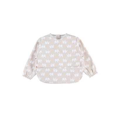 NOUKIE'S - Slabbetje Schort - Was - Olifantenmotief - Beige