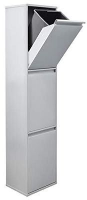 Arregui Basic Caixote para lixo e reciclagem de aço com 3 compartimentos