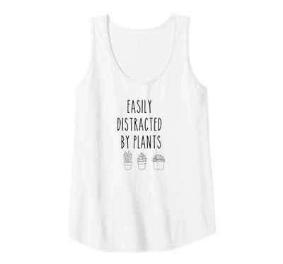 Womens Plants Lover Shirt Easily Distracted by Plant Mom Plant Dad Tank Top