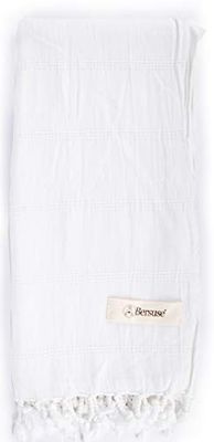 Bersuse 100% Cotton - Troy Turkish Towel - White