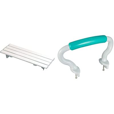 Homecraft Savanah Slatted Bathroom Board, 68.6cm Length x 23.2cm Width & Handle for Savanah Slatted Bathboard or Shower Board, Optional Grab Rail Handle for Increase Bathroom Safety